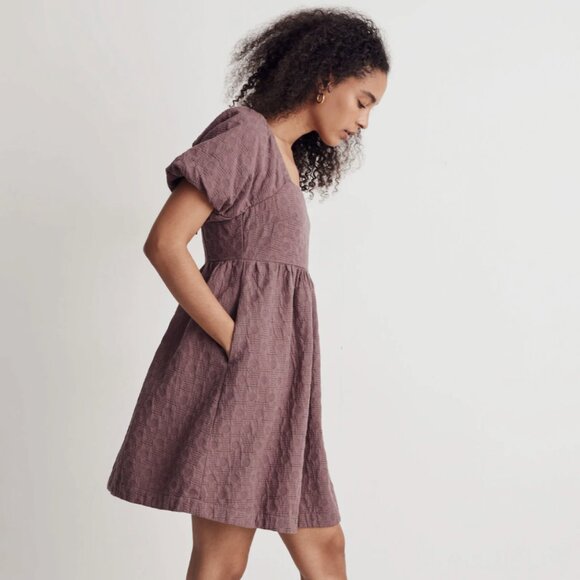 Madewell Floral Quilted Puff-Sleeve Mini Dress - Picture 2 of 4